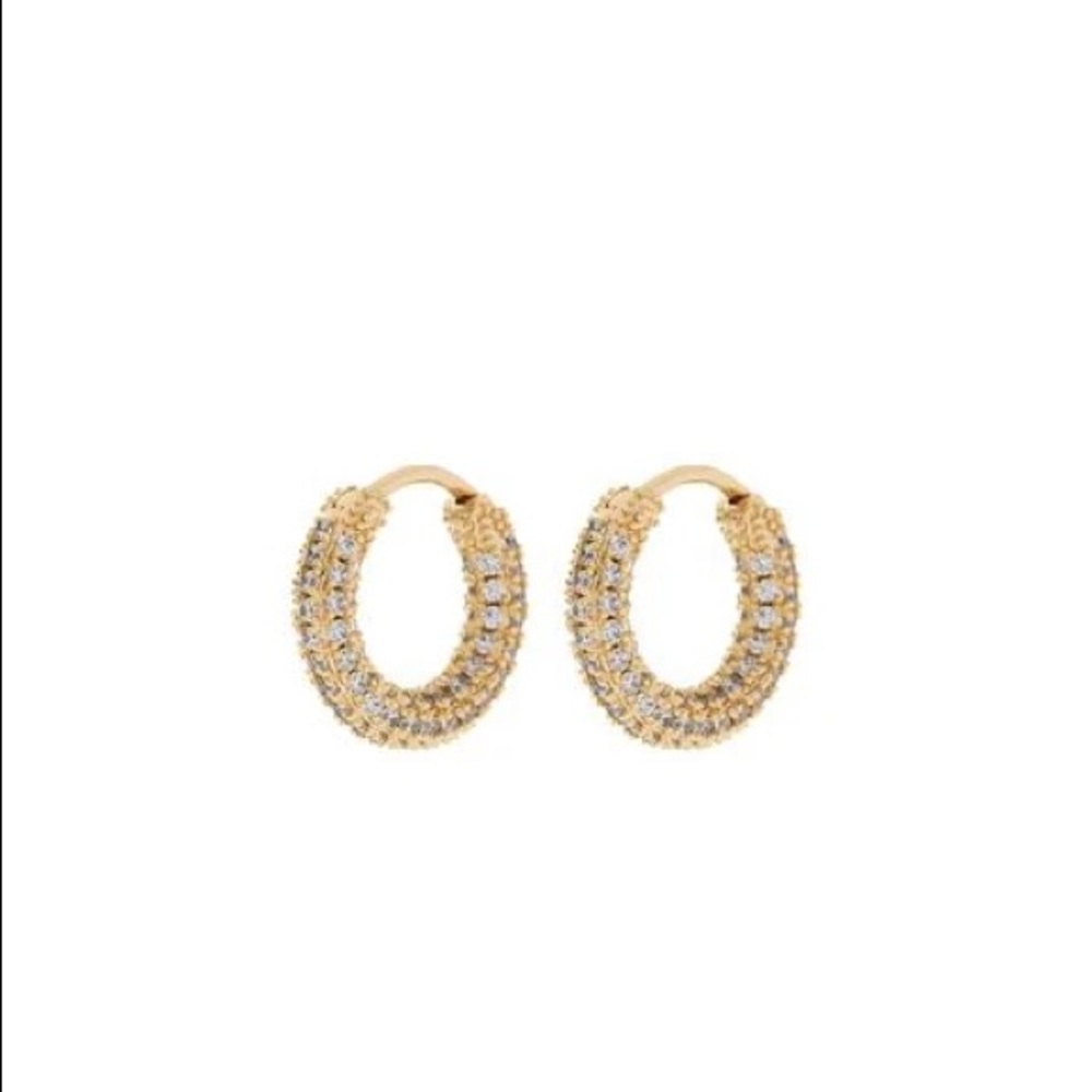 Luv Aj Gold Pave Amalfi Huggies Earrings